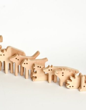 Animaux de la foret en bois