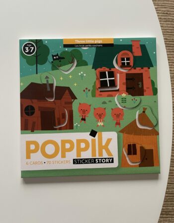 6 cartes + 70 stickers - les 3 petits cochons
