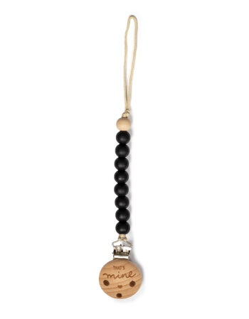Attache tétine - perles noires