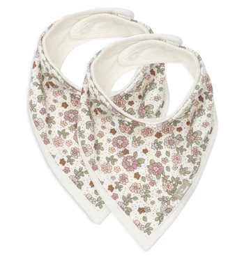 retro flower - pack de 2 bavoirs bandana