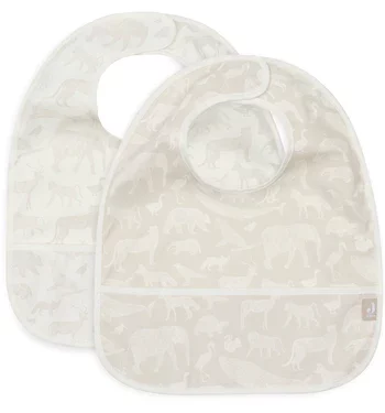 animals nougat - pack de 2 bavoirs imperméables