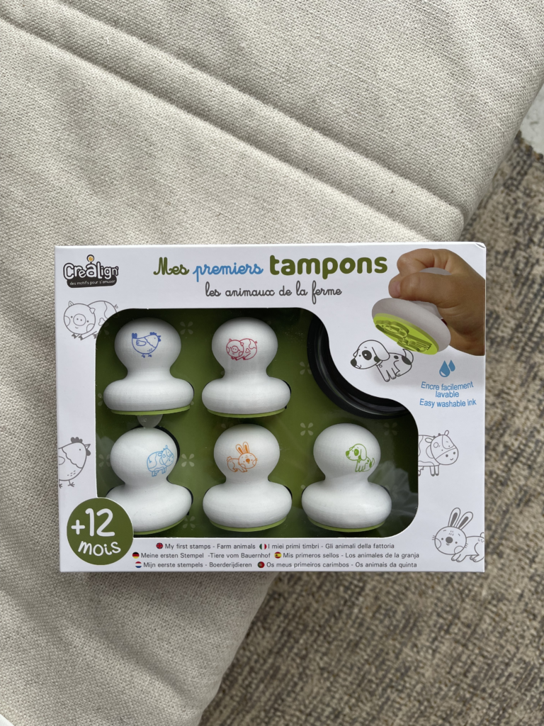 Crea Lign Premiers Tampons Animaux De La Ferme – 5 Tampons Mousse + Encreur Maxi, Motricité Fine, Dès 3 Ans