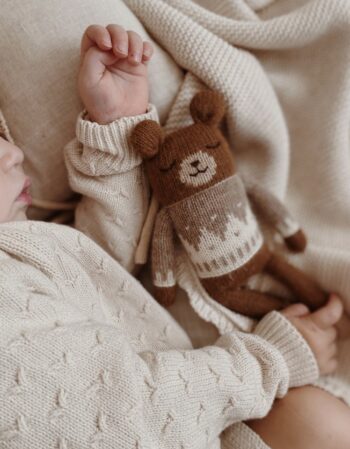 Doudou - ourson pull jacquard avoine