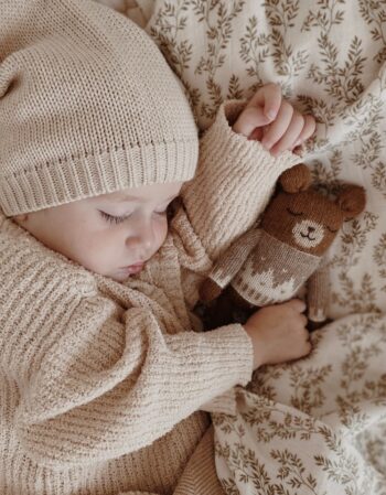 Doudou - ourson pull jacquard avoine