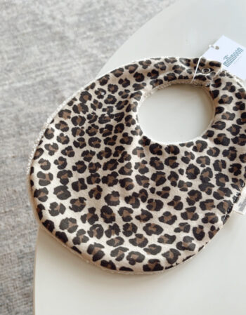 bavoir maille coton bio - graou leopard