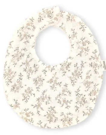 bavoir gaze bio - fleuri écru