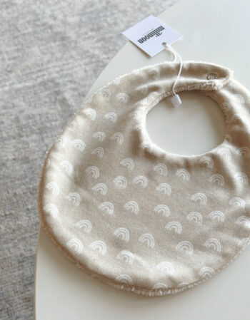 bavoir maille de coton bio - arc en ciel