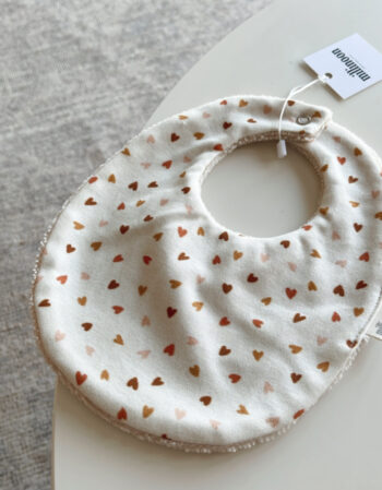 bavoir maille de coton bio - coeur