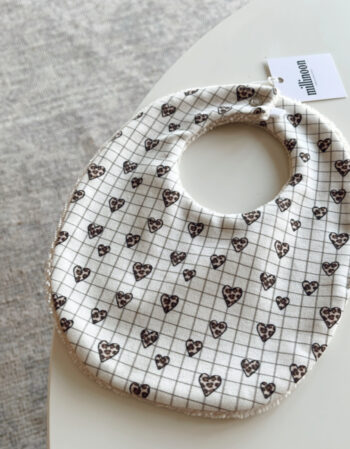 bavoir maille coton bio - carreau coeur graou