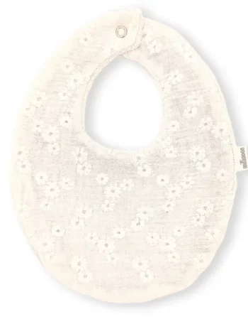bavoir gaze bio - brodé fleur