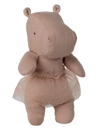 peluche - hippo avec jupe soft rose