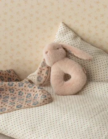 coffret hochet lapin - rose poudre