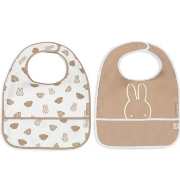 miffy and friends - pack de 2 bavoirs imperméables