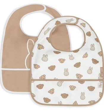 miffy and friends - pack de 2 bavoirs imperméables