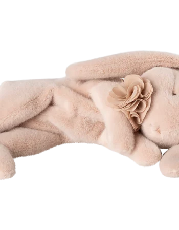 peluche lapin couché - poudre