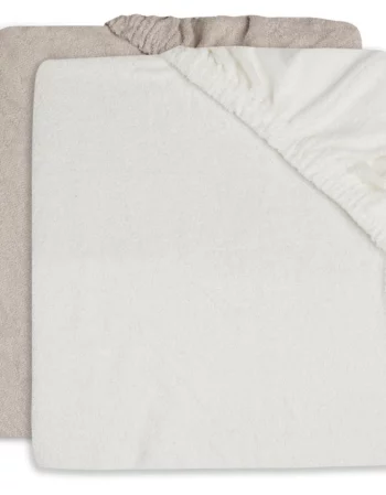 ivory & nougat - pack de 2 housses matelas à langer éponge