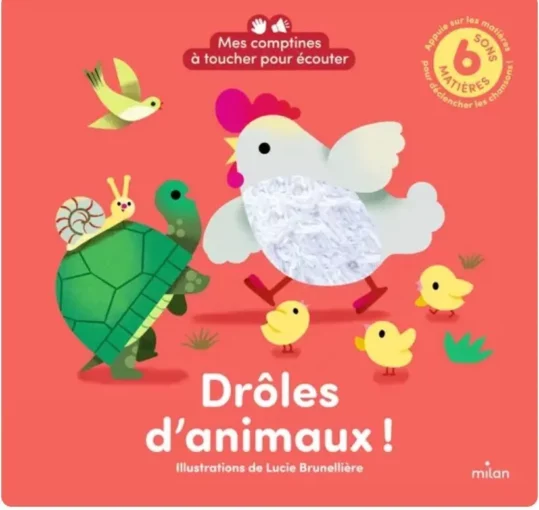livre à toucher et sonore – les drôles d&rsquo;animaux