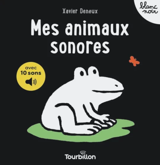 livre noir et blanc – mes animaux sonores
