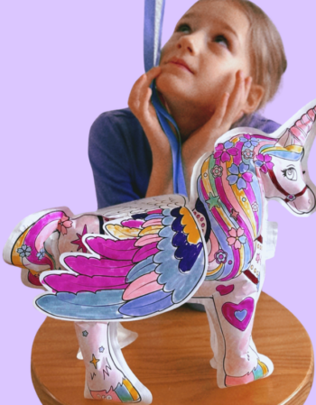 coloriages gonflables - licorne géante