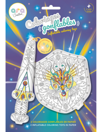 coloriages gonflables - kit épée et bouclier lumineux